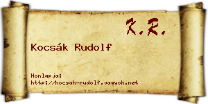 Kocsák Rudolf névjegykártya